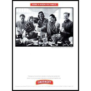 1992 Smirnoff Vodka Vintage Print Ad Thanksgiving Turkey Home Kitchen Wall Art
